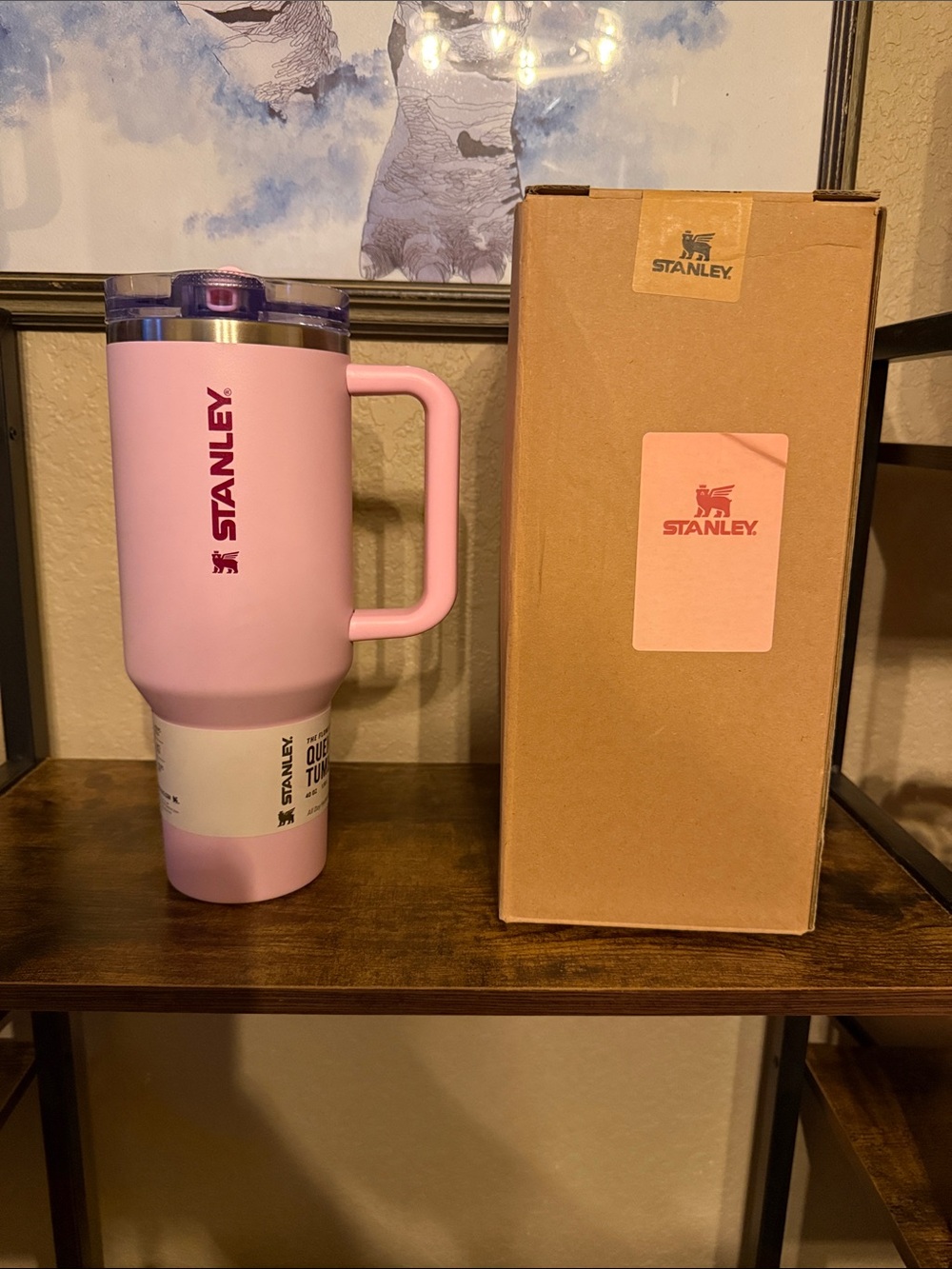 Stanley 40oz Cherry Blossom Pink Insulated Travel Mug with Handle